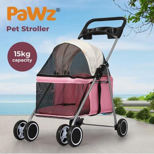 Pawz Pet Stroller Dog Cat Large Carrier Travel Pushchair Foldable Pram 4 Wheels
