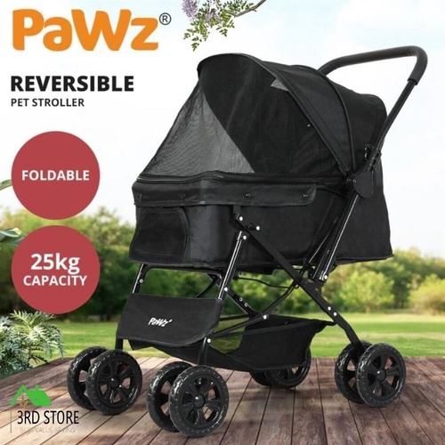 PaWz Pet Stroller Pram Dog Carrier Trailer Strollers 4 Wheels Foldable Large