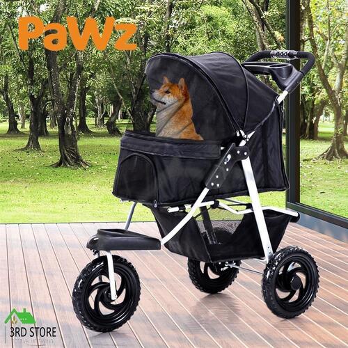 PaWz Pet Stroller Pram Dog Carrier Trailer Strollers 3 Wheels Foldable Large