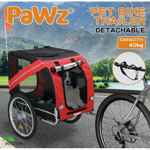 Pawz Pet Bike Trailer Foldable Pet Stroller Outdoor Cycling With Sunroof Large