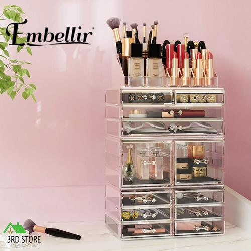 Embellir Makeup Case Acrylic Cosmetic Organizer Storage Box Jewellery Holder