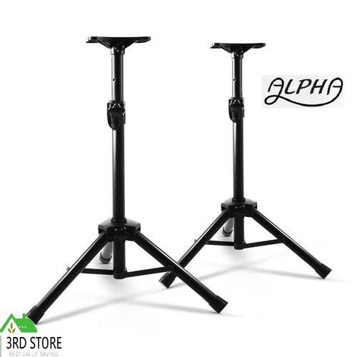 ALPHA 2pcs Speaker Stands Stand Tripod Home Studio Adjustable Height Surround