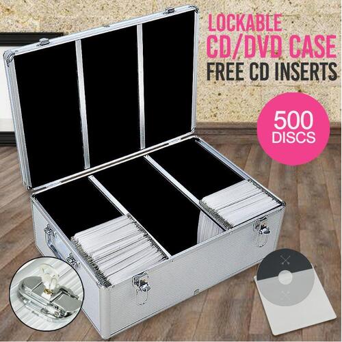 Aluminium CD Case DVD Case Bluray Lock Storage Case Box 500 Discs