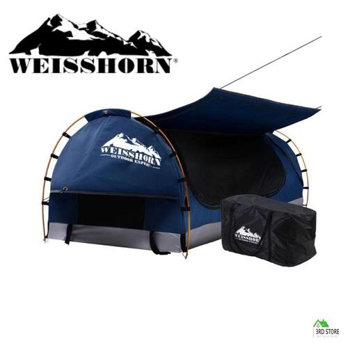 RETURNs Weisshorn Swag King Single Camping Canvas Free Standing Swags Blue Dome Tent