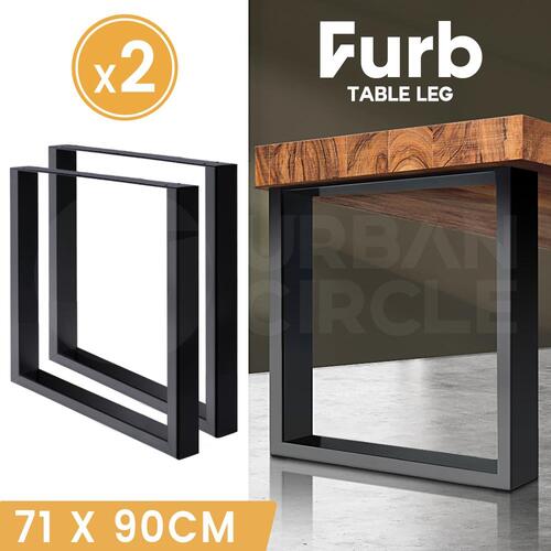 Furb 2x Rectangle Table legs Dinner Coffee Table Industrial Bench Desk 71x90CM