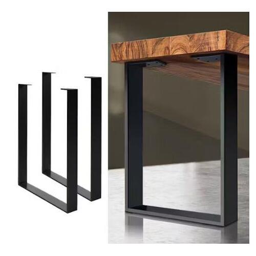 Furb 2 Piece Black U-Shaped Industrial Table Legs - 71 x 60cm