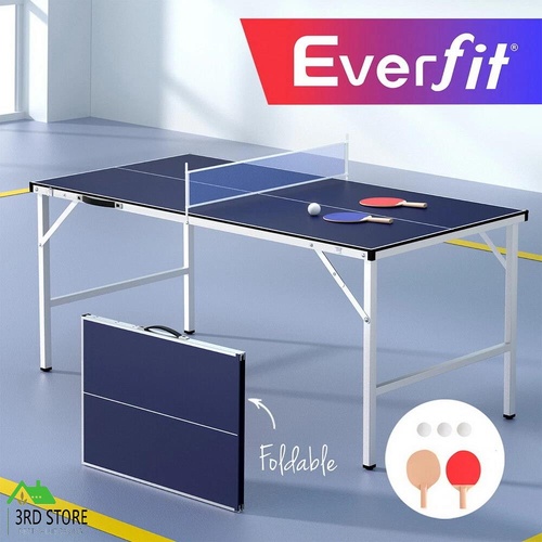 Everfit Table Tennis Ping Pong Table Portable Foldable Family Game Home Indoor