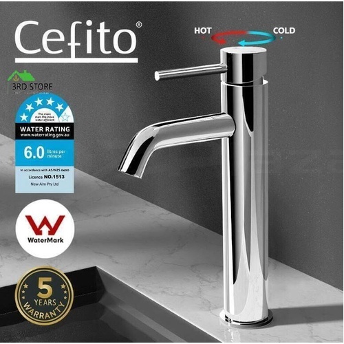 Cefito WELS Bathroom Taps Mixer Tap Basin Faucet Sink Laundry Brass Swivel DIY