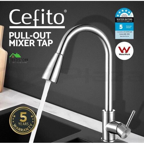 Cefito WELS Kitchen TapPull Out Mixer Taps Sink Basin Faucet Vanity Swivel DIY
