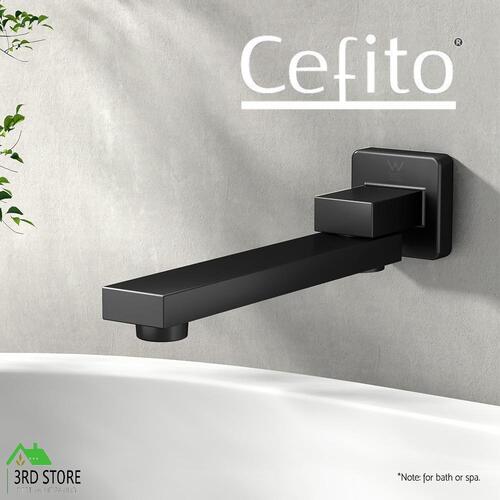 Cefito Bath Spout Wall Mounted Water Outlet Bath Tub Bathroom Swivel Black