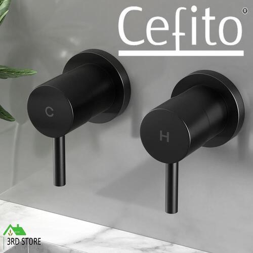 Cefito Bathroom Tap Shower Twin Tap Faucet Basin Sink Bath Swivel Black