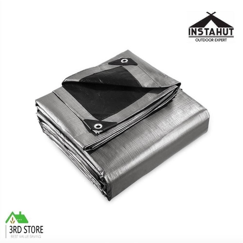 Instahut Tarpaulin Tarp 3.6x6m Tarp Camping Tarps Poly Heavy Duty Cover 180gsm