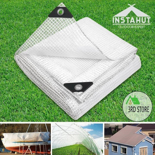Instahut Tarpaulin Tarp 5x10m Canvas Heavy Duty Camping Poly Tarps Cover