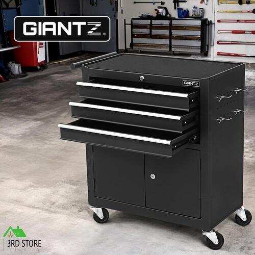 Giantz 3 Drawer Tool Box Chest Cabinet Toolbox Storage Garage Organiser Wheels