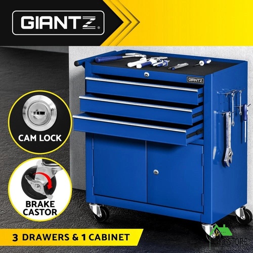 Giantz 3 Drawer Tool Box Cabinet Chest Toolbox Garage Storage Organiser