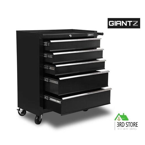 RETURNs Giantz 5 Drawers Tool Box Chest Cabinet Trolley Boxes Garage Storage Toolbox BK