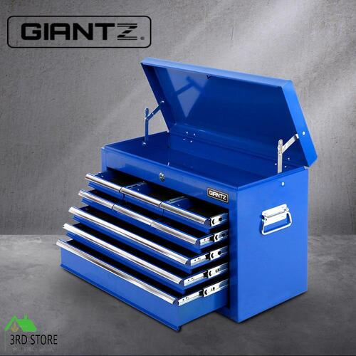 Giantz Tool Chest Cabinet Box 9 Drawers Toolbox Storage Garage Organiser Blue
