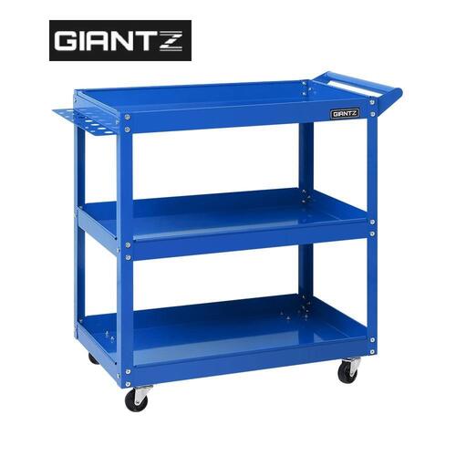 Giantz Tool Cart Trolley Box 3-Tier Toolbox Garage Storage Roller Organizer Blue