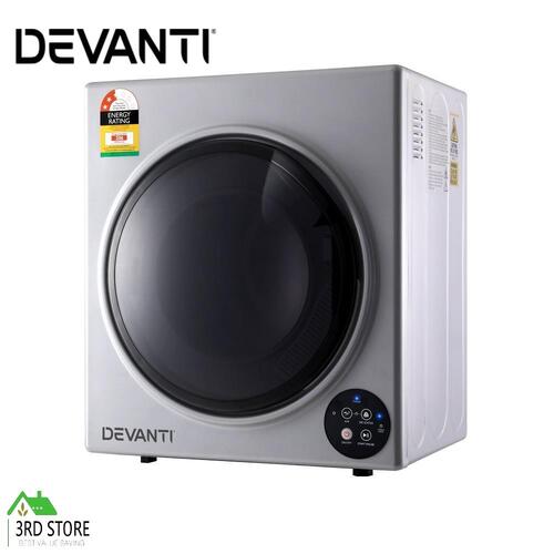 Devanti 5kg Tumble Dryer Fully Auto Wall Mount Kit Clothes Machine Vented Silver