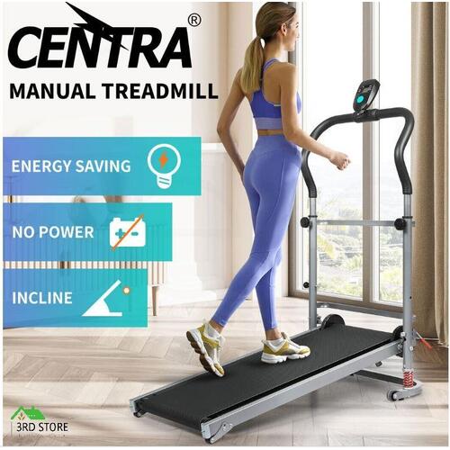 RETURNs Centra Manual Treadmill Mini Fitness Machine Walking Home Gym Exercise Foldable