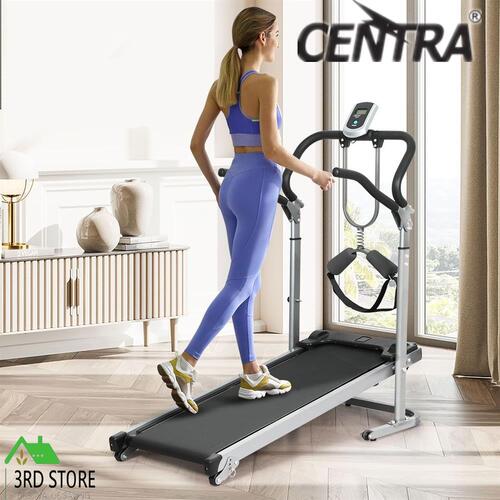 RETURNs Centra Manual Treadmill Foldable Incline Exercise Fitness Walk Machine Home Gym