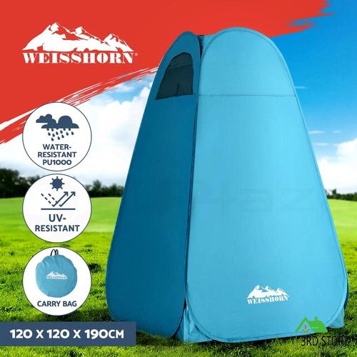 RETURNs Weisshorn Pop-up Shower Tent Camping Outdoor Toilet Privacy Change Room Blue