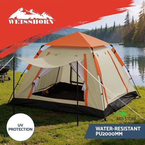 Weisshorn Pop Up Camping Tent 3-4 Person Automatic Tent Instant Setup Waterproof