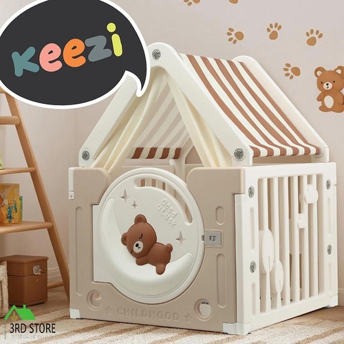 Keezi Kids Play Tent Playhouse Castle with Floor Mat 85CMX113CM