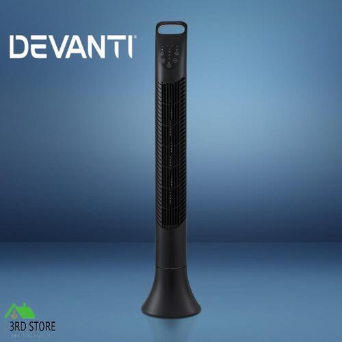 Devanti Electric Tower Fan Oscillating 3 Speeds Portable Fans with Remote 91cm