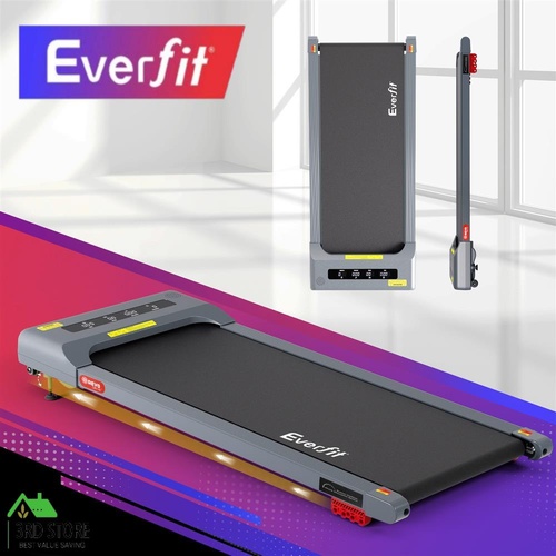 Everfit Treadmill Electric Walking Pad Incline Under Desk Home Gym 380mm Grey