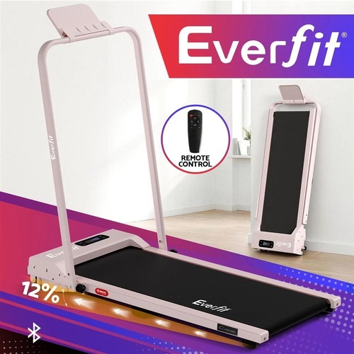 Everfit 3 in 1 Walking Pad Treadmill 12% Incline Foldable Treadmills 38cm Pink