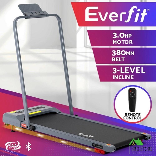 Everfit Treadmill Electric Walking Pad Incline Under Desk 380mm Grey