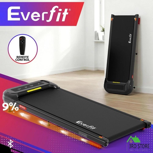 Everfit Treadmill Electric Walking Pad with Incline Under Desk Home Gym Black
