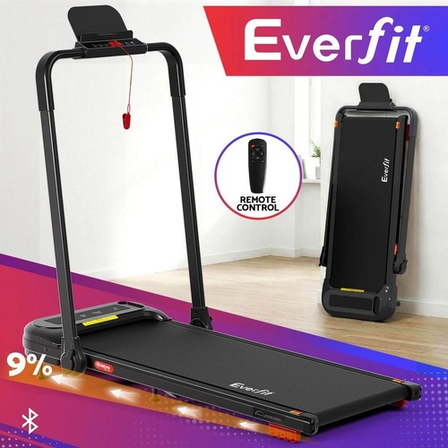 Everfit Treadmill Electric Walking Pad with Incline Foldable for Home Gym Black