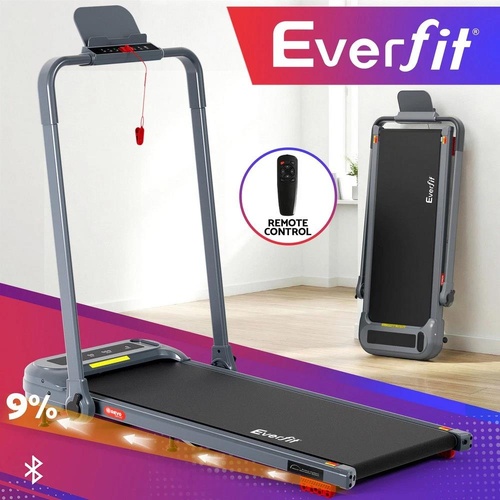 Everfit Treadmill Electric Walking Pad with Incline Foldable for Home Gym Grey