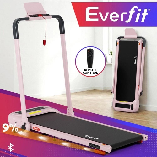 Everfit Treadmill Electric Walking Pad with Incline Foldable for Home Gym Pink