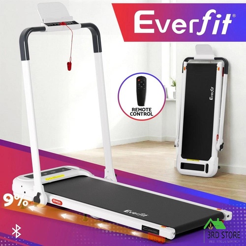 Everfit Treadmill Electric Walking Pad with Incline Foldable for Home Gym White