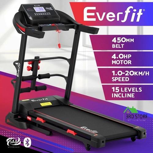 Everfit Treadmill Electric Home Gym Fitness Exercise Machine w/ Sit Up Bar 450mm