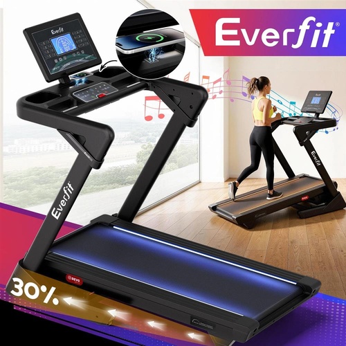 RETURNs Everfit 500mm Wide Belt Treadmill 30% Auto Incline Foldable Treadmills for Home with LED Lights