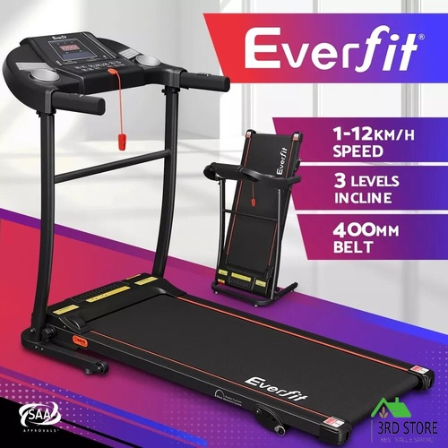 Everfit Treadmill Electric Incline Home Gym Exercise Machine Fitness 400mm