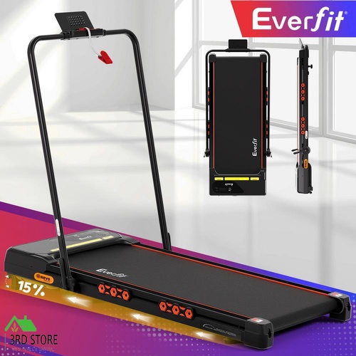 Everfit Treadmill Electric Walking Pad Auto Incline Foldable for Home Gym Black