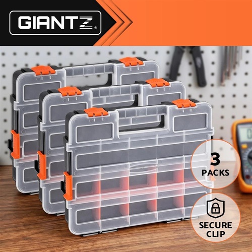 Giantz 3 Pack Tool Box Organizer with Hardware Storage Box for Small Parts