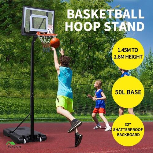 Centra Basketball Hoop Stand Kid Rim Ring System Large Backboard Net Adjustable