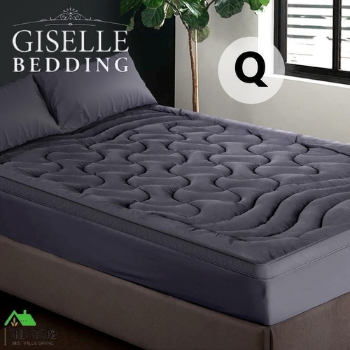 Giselle Bedding Mattress Topper Pillowtop 3-Zone Mat Pad Queen