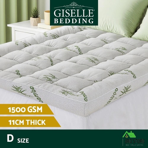Giselle Mattress Topper 11cm Pillowtop toppers Bamboo Double