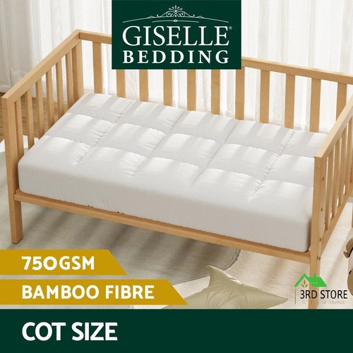 Giselle 750GSM Baby Cot Pillowtop Mattress Topper Bamboo Cooling Pad