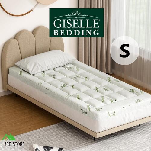 Giselle Bedding Mattress Topper Pillowtop Bamboo 7.5cm Single