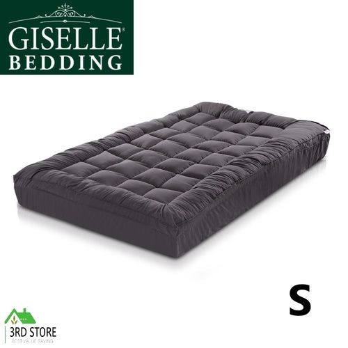 Giselle Bedding Pillowtop Mattress Topper Protector Bamboo Charcoal 1000GSM Single