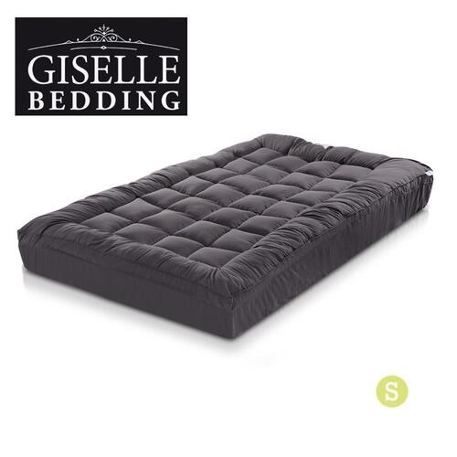 Giselle Bedding Pillowtop Mattress Topper Protector Bamboo Charcoal 1000GSM Single