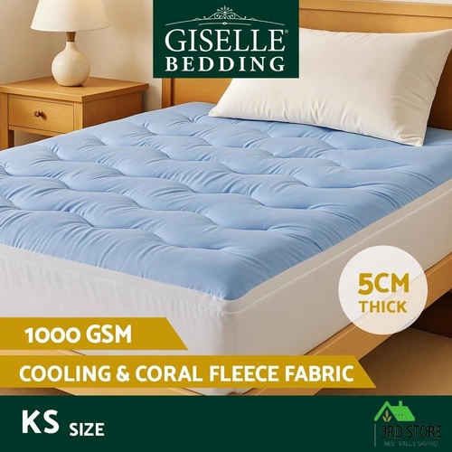 Giselle 5cm Mattress Topper Pillowtop toppers Double-Sided King Single